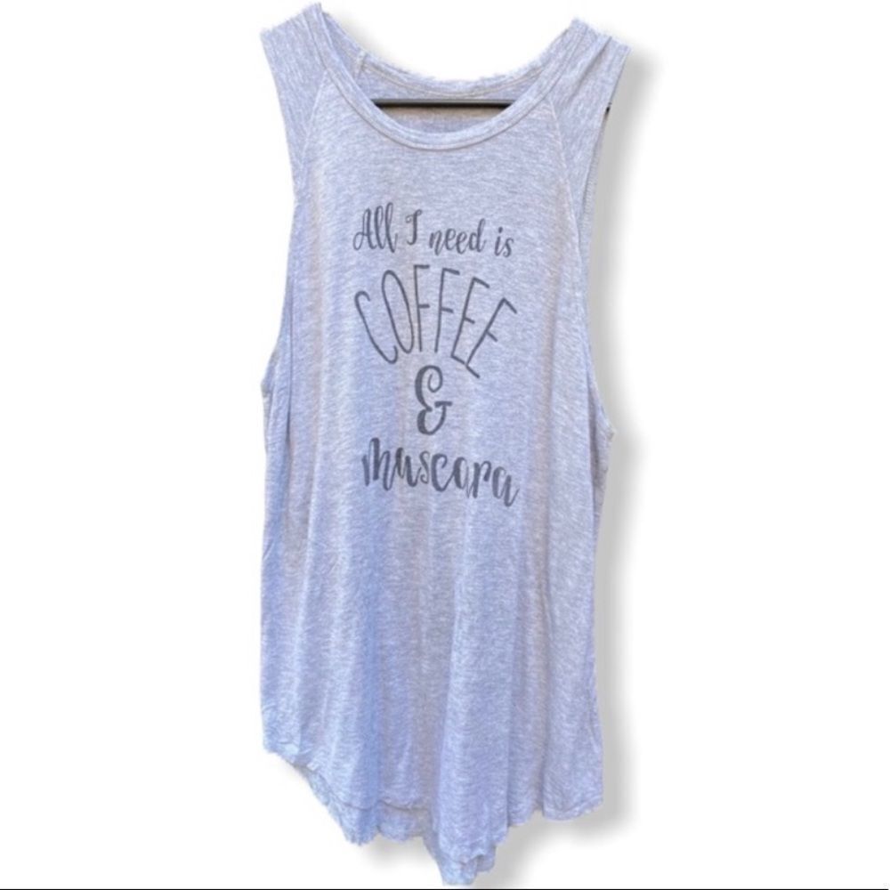"Coffee & Mascara" Tank Top White